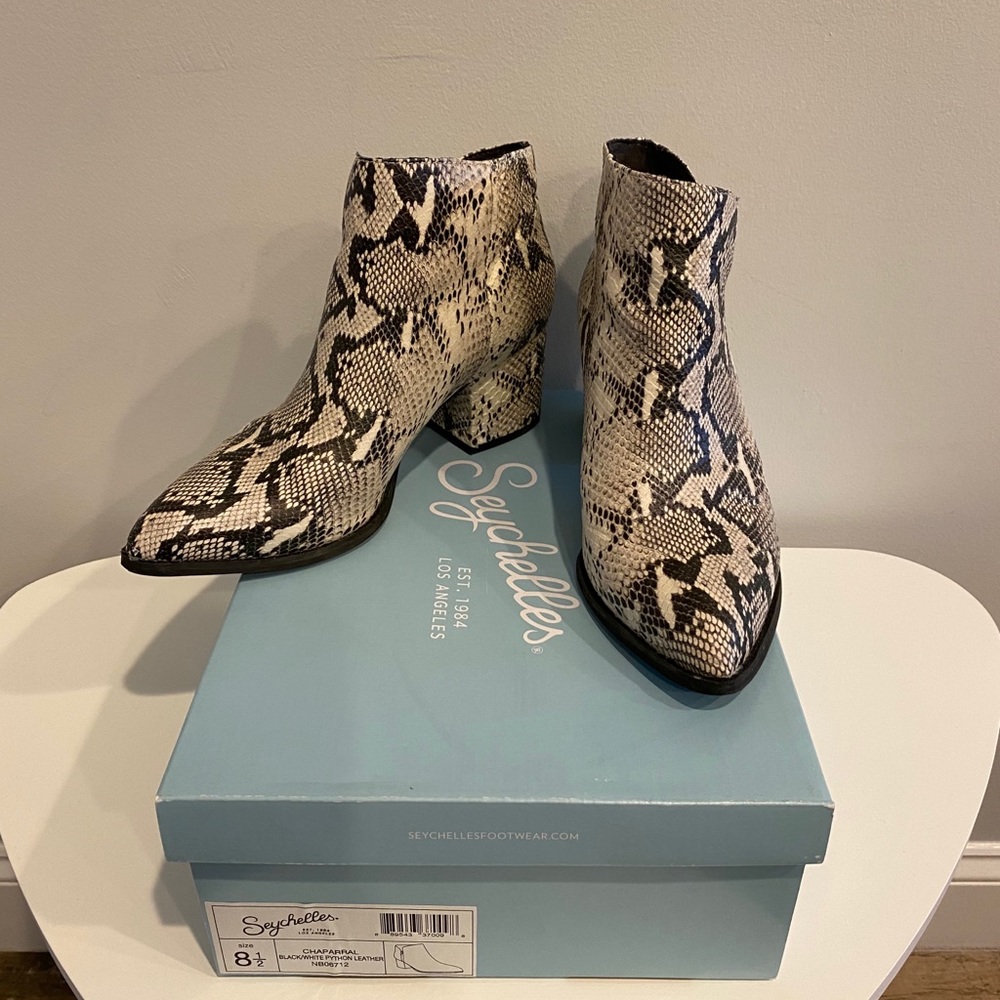 Seychelles leather snakeprint Chaparral ankle boot